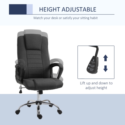 Kepooman High Back Office Chair, Height Adjustable Computer Desk Chair with Swivel Wheels and Tilt Function
