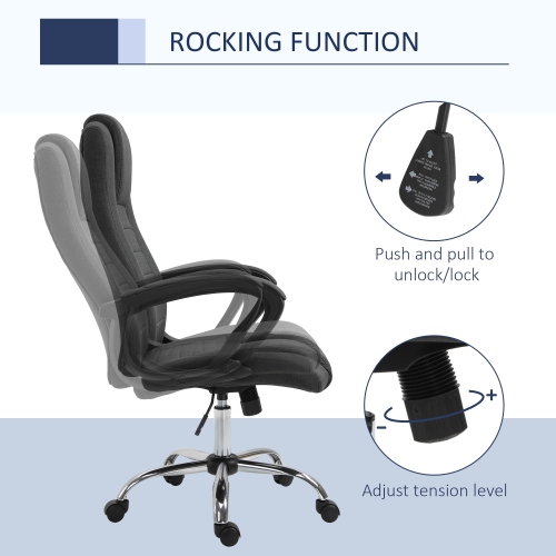 Kepooman High Back Office Chair, Height Adjustable Computer Desk Chair with Swivel Wheels and Tilt Function