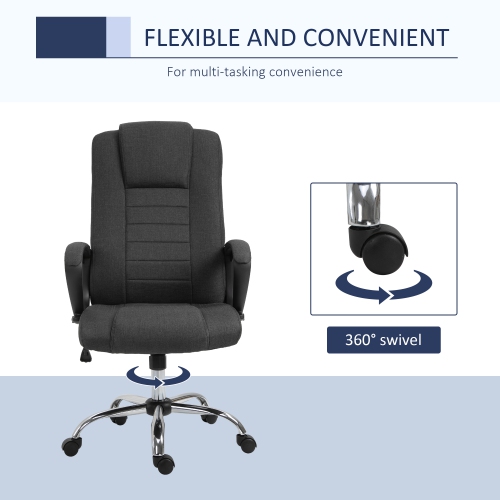 Kepooman High Back Office Chair, Height Adjustable Computer Desk Chair with Swivel Wheels and Tilt Function