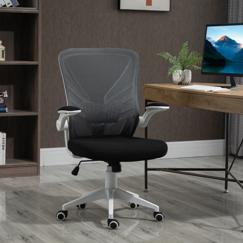 Kepooman Mesh Office Chair Swivel Task Desk Chair with Lumbar Back Support, Flip-Up Arm, Adjustable Height for Home Office