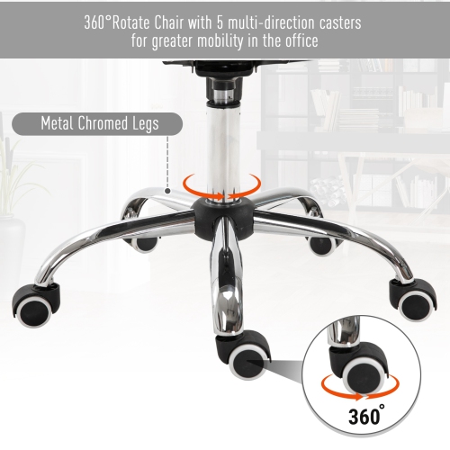 Kepooman Office Chair, Comfortable Computer Desk Chair with Padded Seat and Adjustable Height and Tufted Back - Grey