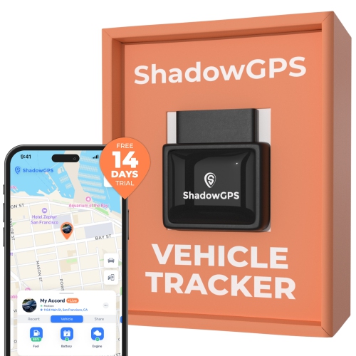 ShadowGPS GPS Tracker for Vehicles – OBD-II Car Tracker Device and Vehicle GPS Tracker with Real-Time Tracking, Speed & Motion Alerts, Trip History,