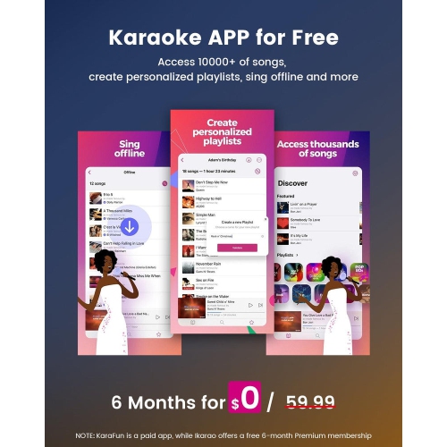 iKarao Break X2 Portable Karaoke Machine – 13.3" Lyrics Display Screen, Dual Wireless Microphones, 500W Bluetooth Speaker, LED DJ Lights & 64GB