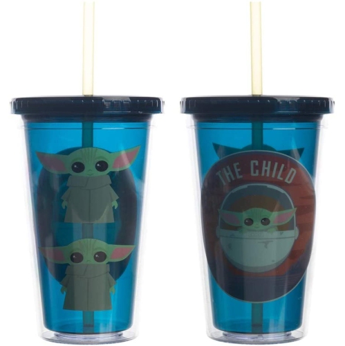 Le Mandalorien de l'Enfant, bébé Yoda Grogu 16&nbsp;oz. Gobelet de voyage en acrylique