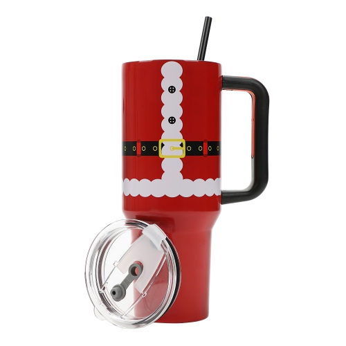 40 oz Stainless Steel Tumbler with Handle and Straw