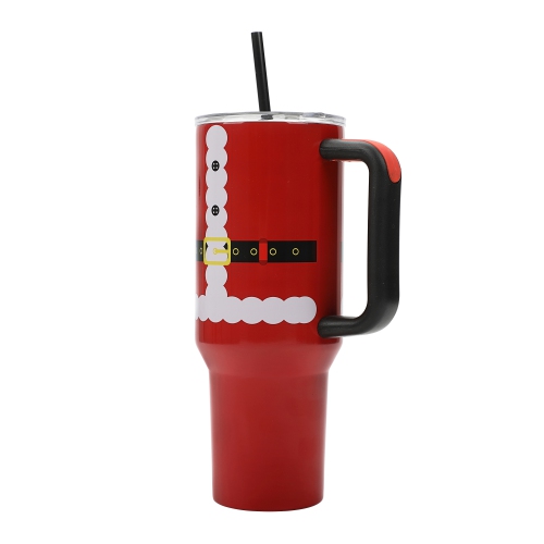 40 oz Stainless Steel Tumbler with Handle and Straw