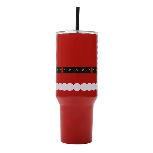 40 oz Stainless Steel Tumbler with Handle and Straw