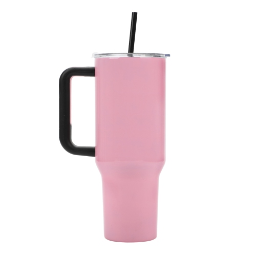 40 oz Stainless Steel Tumbler with Handle and Straw
