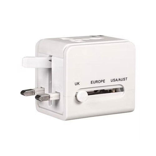 XCRS Compact Worldwide Universal Power Adapter Converter with 2 USB Charging Ports, All in One International Travel Wall Charger Plug with Surge