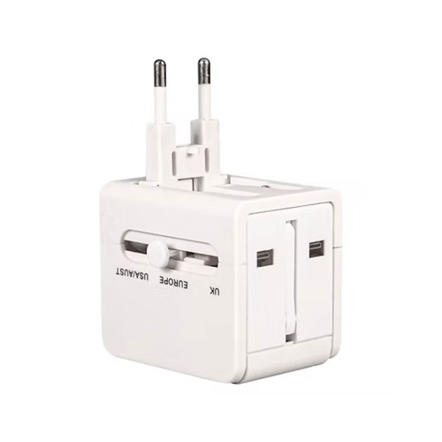 XCRS Compact Worldwide Universal Power Adapter Converter with 2 USB Charging Ports, All in One International Travel Wall Charger Plug with Surge