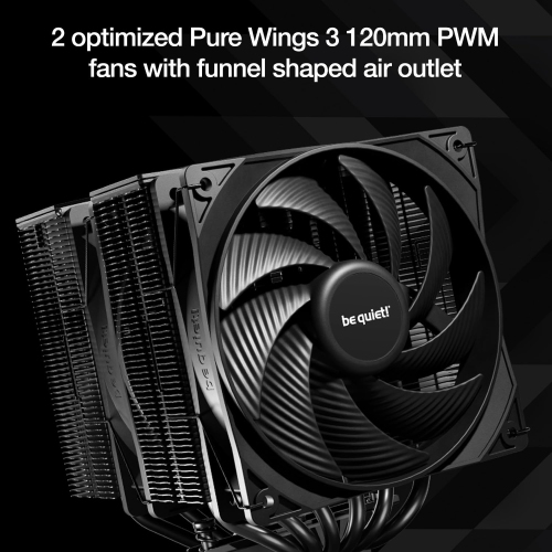 be quiet! Pure Rock Pro 3 CPU Air Cooler | 6 High Performance 6mm Heat Pipes with HDT Tech | 120mm Quiet PWM Fan|AMD:AM4 AM5/Intel LGA