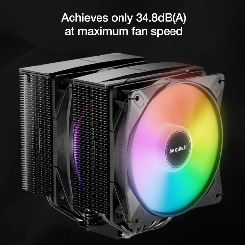 be quiet! Pure Rock Pro 3 LX CPU Air Cooler |6 High Performance 6mm Heat Pipes w/HDT Tech|120mm Quiet ARGB PWM Fan|AMD:AM4 AM5/Intel LGA