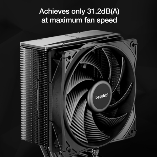 be quiet! Pure Rock 3 Black CPU Air Cooler | 4 High Performance 6mm Heat Pipes with HDT Technology | 120mm PWM Fan |AMD:AM4 AM5/Intel LGA