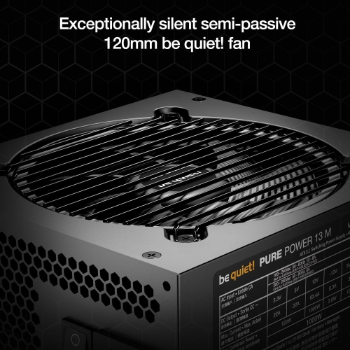 be quiet! Pure Power 13 M 1000W Power Supply | ATX 3.1 Compliant | 80 Plus Gold | Fully‑Modular PSU | PCIe 5.1 Ready with one 12V‑2×6 and 4× 6+2‑pin