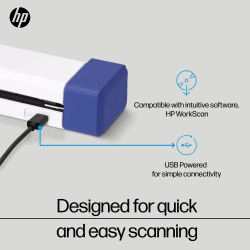 HP Document & Photo Scanner Portable for 1-Sided Sheetfed Digital Scanning -