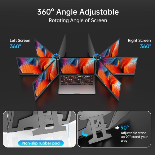 Open Box - MT-VIKI 15.6 inch Laptop Screen Extender, Potable Screen for Laptop Only One USB-C Cable Connection