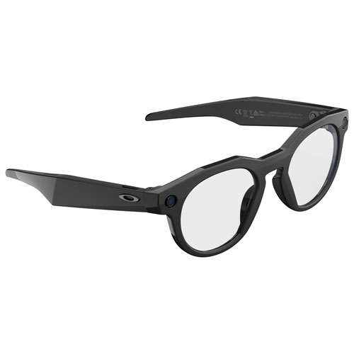 Lunettes intelligentes HSTN Meta d'Oakley avec intelligence artificielle, photo, vidéo, audio et assistant vocal - Noir/Transparent