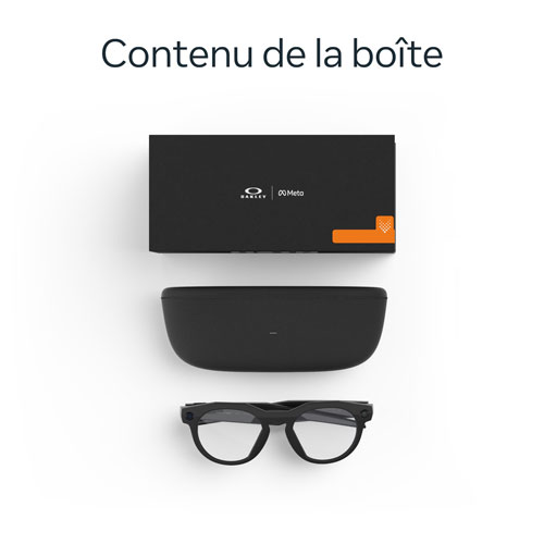 Lunettes intelligentes HSTN Meta d'Oakley avec intelligence artificielle, photo, vidéo, audio et assistant vocal - Noir/Transparent