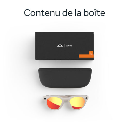 Lunettes intelligentes HSTN Meta d'Oakley avec intelligence artificielle, photo, vidéo, audio et assistant vocal - Gris chaud/Rubis Prizm