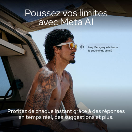 Lunettes intelligentes HSTN Meta d'Oakley avec intelligence artificielle, photo, vidéo, audio et assistant vocal - Gris chaud/Rubis Prizm