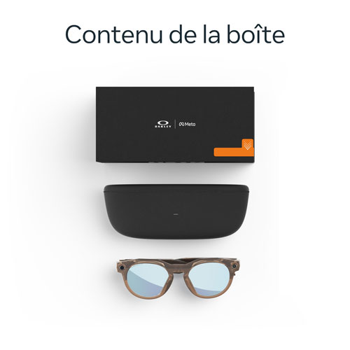 Lunettes intelligentes HSTN Meta d'Oakley avec intelligence artificielle, photo, vidéo, audio et assistant vocal - Brun fumé/Bleu polarisé Prizm