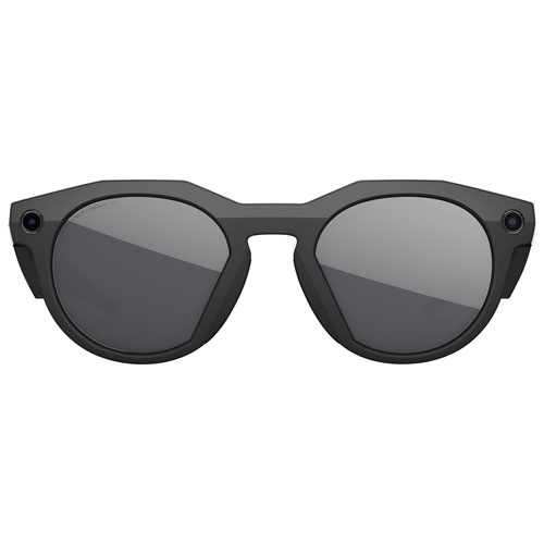 Lunettes intelligentes HSTN Meta d'Oakley avec intelligence artificielle, photo, vidéo, audio et assistant vocal - Noir/Noir polarisé Prizm
