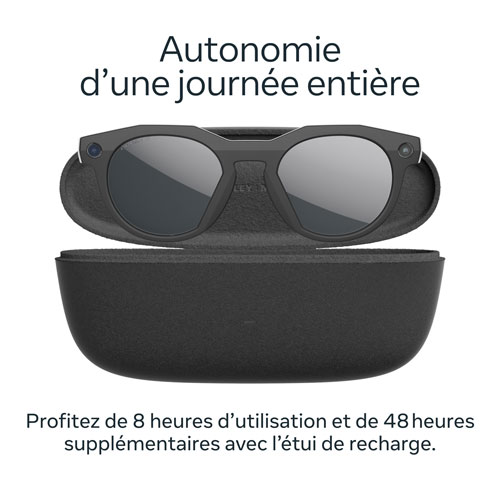 Lunettes intelligentes HSTN Meta d'Oakley avec intelligence artificielle, photo, vidéo, audio et assistant vocal - Noir/Noir polarisé Prizm