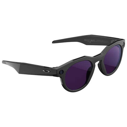Lunettes intelligentes HSTN Meta d'Oakley avec intelligence artificielle, photo, vidéo, audio et assistant vocal - Noir/Verres Transitions