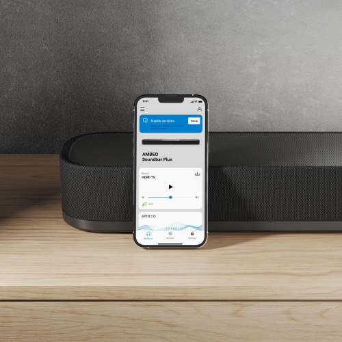 Sennheiser AMBEO Soundbar Plus for TV and Music with Immersive 3D Surround Sound, Virtual 7.1.4 Speaker Setup, Built-in Dual Subwoofers, Advanced