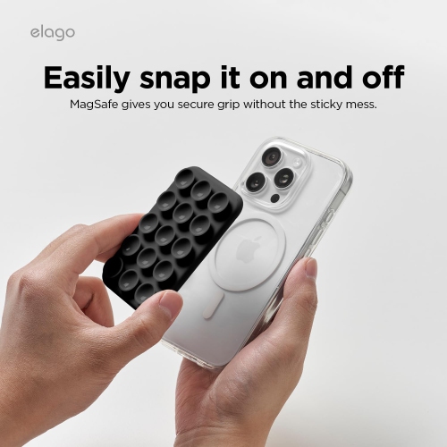 elago Magnetic Suction Cup Phone Mount Compatible with MagSafe Case, Removable Silicone Sticky Grip Holder for iPhone, Hands-Free Selfies/Video for