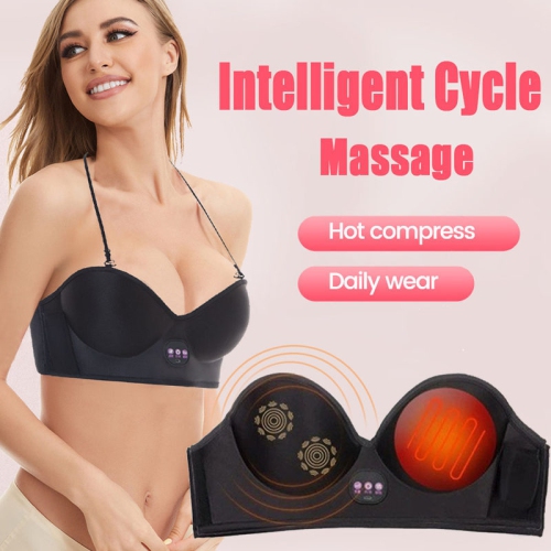 Breast Massager for Enlargement, USB Wireless Electric Vibration Bust Lift Enhancer Machine with Heat Function for Chest Enlargement Anti Sagging