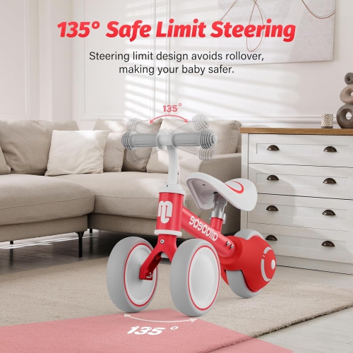 Draisienne de bébé, motos adorables pour tout-petits de 12-36 mois Cadeaux pour fille de 1 an pour faire passer bébé de debout à course avec siège