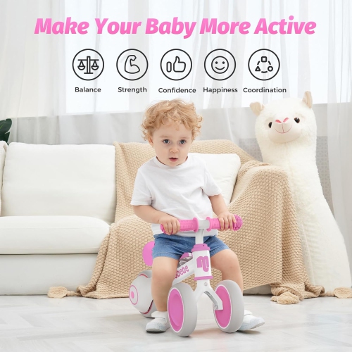 Draisienne de bébé, motos adorables pour tout-petits de 12-36 mois Cadeaux pour fille de 1 an pour faire passer bébé de debout à course avec siège