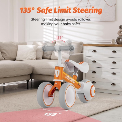 Baby Balance Bike, Cute Toddler Bikes 12-36 Months Gifts for 1 Year Old Girl Bike to Train Baby from Standing to Running with Adjustable Seat