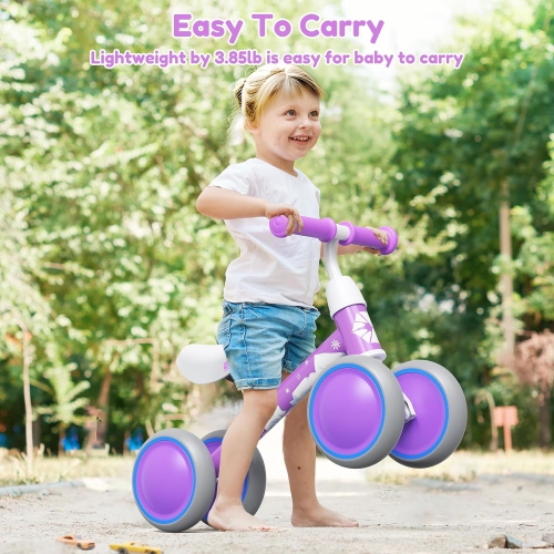 Draisienne de bébé, motos adorables pour tout-petits de 12-36 mois Cadeaux pour garçon/fille de 1 ans pour entraîner bébé de debout à course, rose