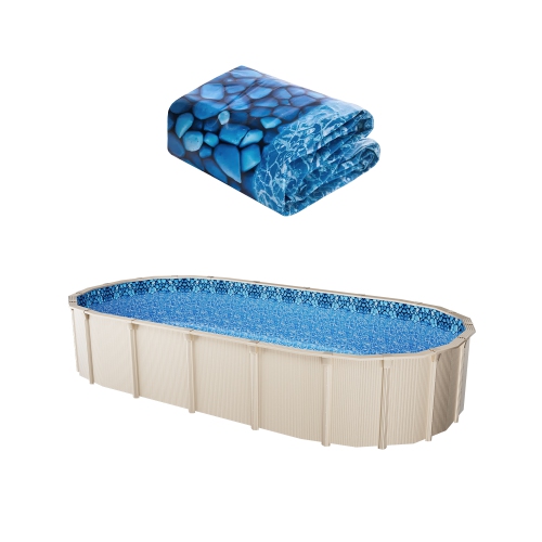 Doublure de piscine ovale VEVOR 15 x 30&nbsp;pi, doublures de piscine hors terre Unibead, hauteur murale 52&nbsp;po, vinyle de calibre standard