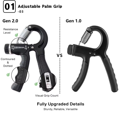 Adjustable Hand Grip Strength Strengthener Trainer Full Set With Counter Wrist Forearm And Hand Exerciser For Muscle