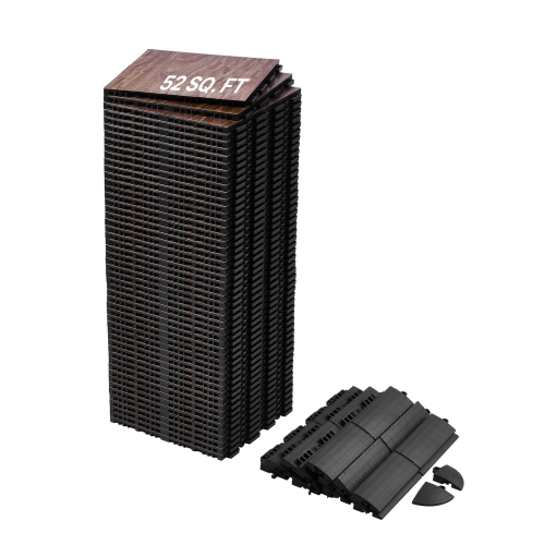 VEVOR 12.4 x 12.4 in 52 Piece Dance Floor Tiles, Interlocking Dance Flooring, Portable Dance Practice Floor with Cushioned Base