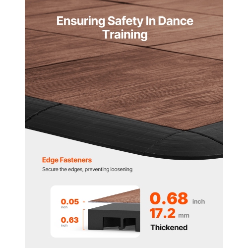 VEVOR 12.4 x 12.4 in 52 Piece Dance Floor Tiles, Interlocking Dance Flooring, Portable Dance Practice Floor with Cushioned Base
