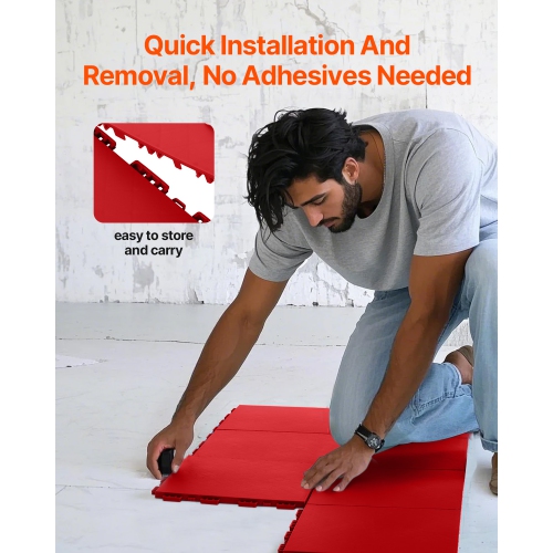 VEVOR 12 x 12 in 8 Pcs Dryland Tiles for Hockey Floor Mat, Interlocking Versatile Training Surface, Dance Floor Tiles, Hockey Training Equipment