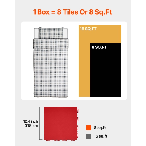 VEVOR 12 x 12 in 8 Pcs Dryland Tiles for Hockey Floor Mat, Interlocking Versatile Training Surface, Dance Floor Tiles, Hockey Training Equipment