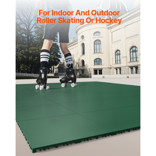 VEVOR 12 x 12 in 8 Pcs Dryland Tiles for Hockey Floor Mat, Interlocking Versatile Training Surface, Dance Floor Tiles, Hockey Training Equipment