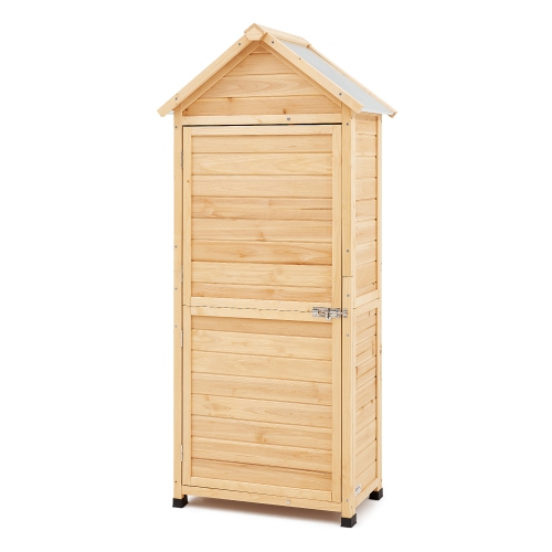 Remise d'extérieur VEVOR de 28 x 63&nbsp;po, grande remise extérieure en bois, remise à outils de jardin avec tablettes, verrou et plancher, armoire