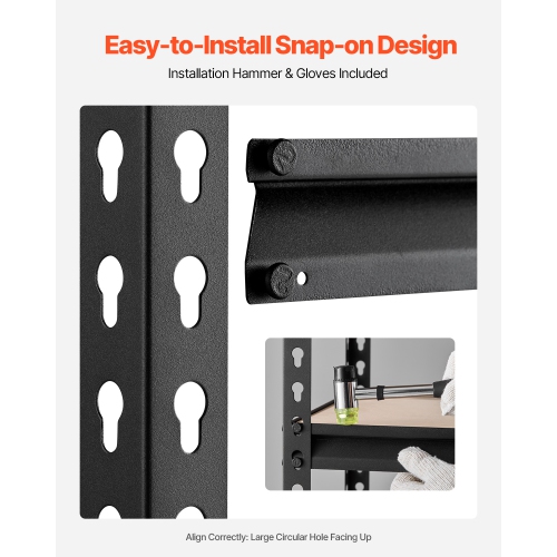 VEVOR 5 Tier Storage Shelves, 2000 lbs, Garage Storage Shelving, 16" D x 32" W x 62.8" H Adjustable Metal Shelves for Garage Shelves Utility Rack