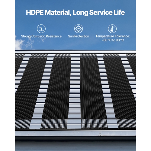 VEVOR 4 x 10 ft Solar Pool Heater, HDPE Solar Pool Panel( 4 Pcs) - Durable & Weather-Proof, with Complete Accessories, Universal Solar Pool