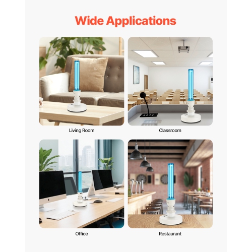 VEVOR 25W UV Light,Ultraviolet Lamp with Ozone Purifier, Portable UVC Lamp with Remote Control, UVO Light Bulb with Base and 30/60/120 Min 3-Gear