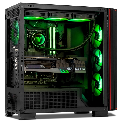 YEYIAN Mirage X Gaming PC Desktop, Ryzen 7 9900X3D 5.5 GHz, RTX 5090 GDDR7, 32GB DDR5 RGB 6000MHz, 1TB NVMe Gen4 SSD, AI Accelerate Gamer Prebuilt