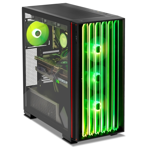 YEYIAN Mirage X Gaming PC Desktop, Ryzen 7 9900X3D 5.5 GHz, RTX 5090 GDDR7, 32GB DDR5 RGB 6000MHz, 1TB NVMe Gen4 SSD, AI Accelerate Gamer Prebuilt