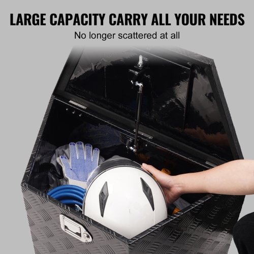 VEVOR 39"x16.5"x12" Trailer Tongue Box, Aluminum Alloy Diamond Plate Tongue Box Tool Chest, Heavy Duty Trailer Box Storage with Lock and Keys,