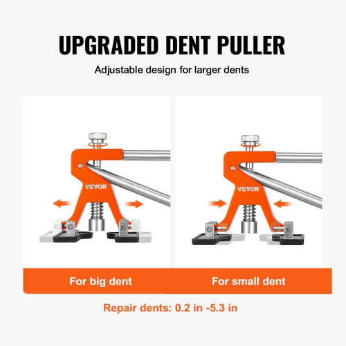 VEVOR 56 PCS Dent Removal Kit, Paintless Dent Repair Kit with Golden Lifter, Bridge Puller, Car Dent Puller with Puller Tabs, Hot Glue Gun for Auto